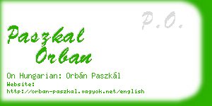 paszkal orban business card